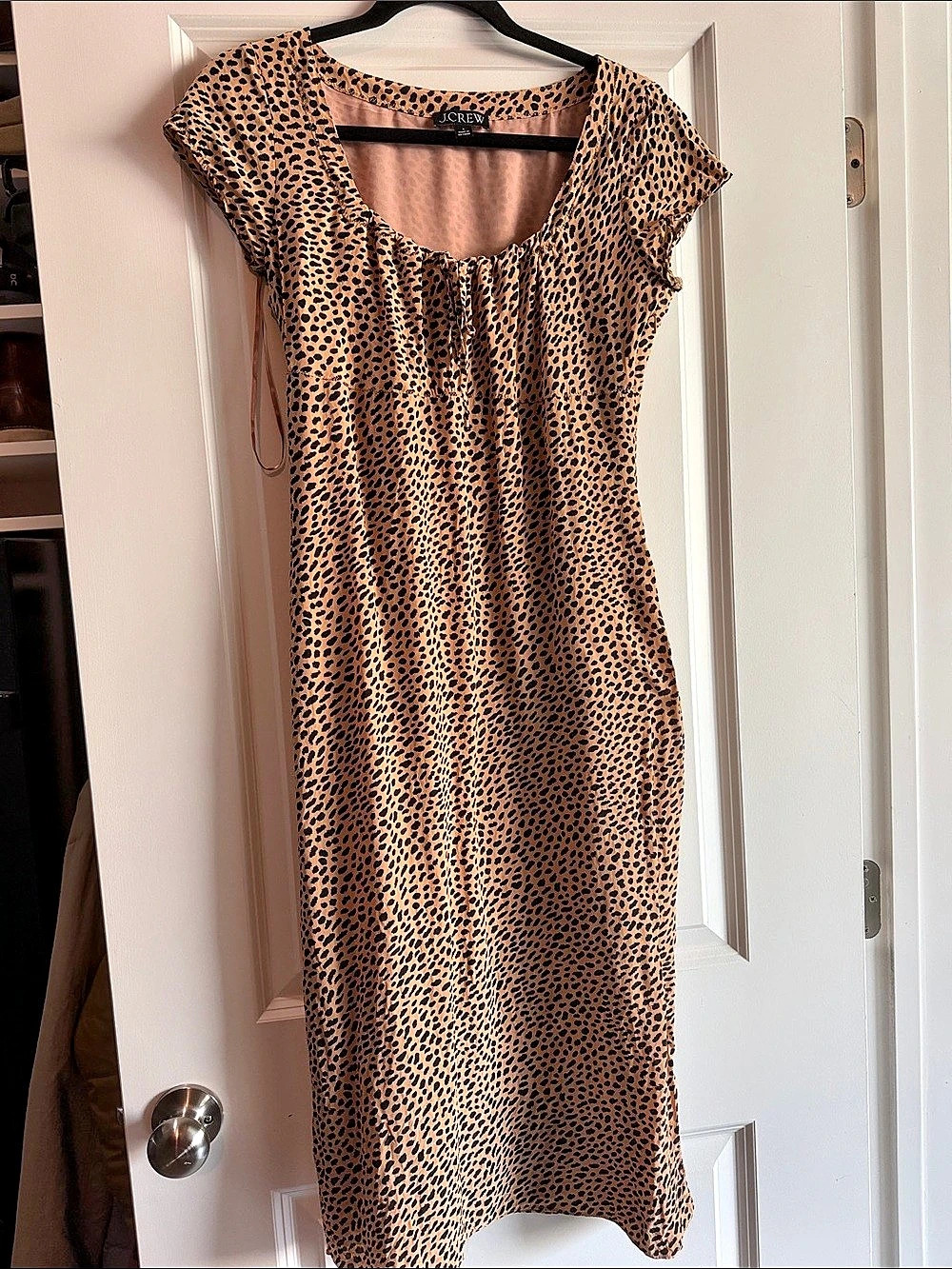 J.Crew Animal Print Midi Dress in Brown & Black Size 4 Like New